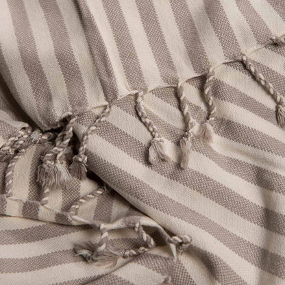 Vertical Striped Turkish Towel With Fringe