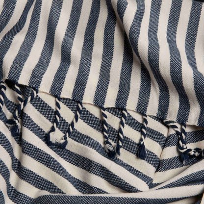 Vertical Striped Turkish Towel With Fringe