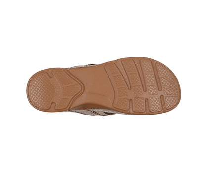 Women's Vickie Gold Flower Thong Flat Comfort Sandals
