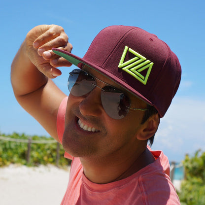 VZLA Flat Bill Snapback Hat (Vinotinto)
