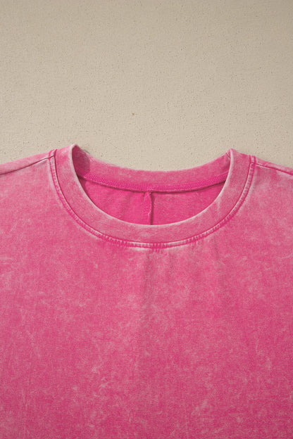 Solid Mineral Wash Short Sleeve Oversized Tee