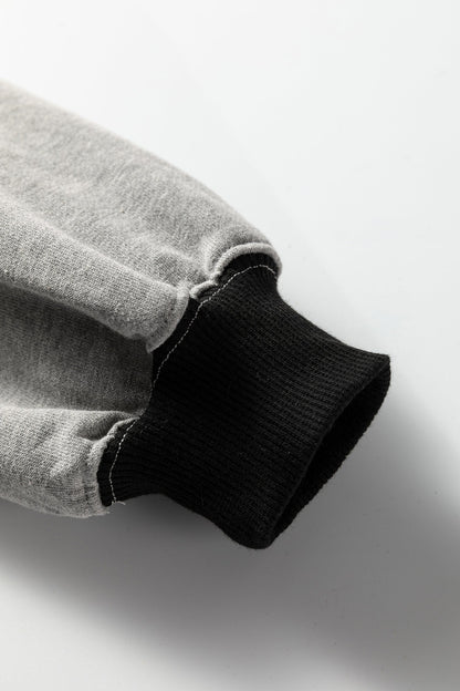 Colorblock Crewneck Henley Sweatshirt
