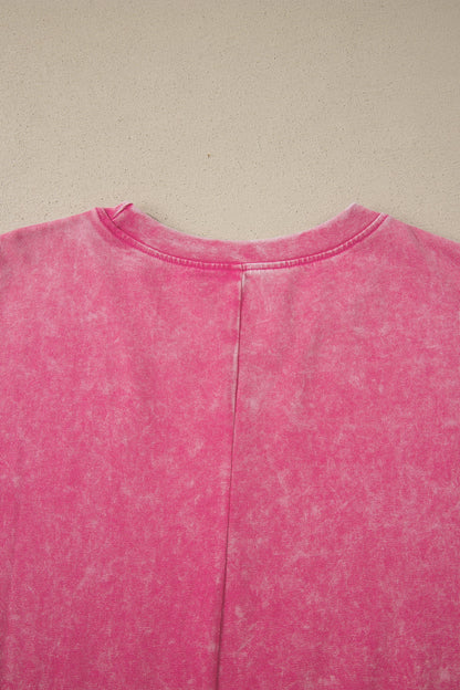 Solid Mineral Wash Short Sleeve Oversized Tee