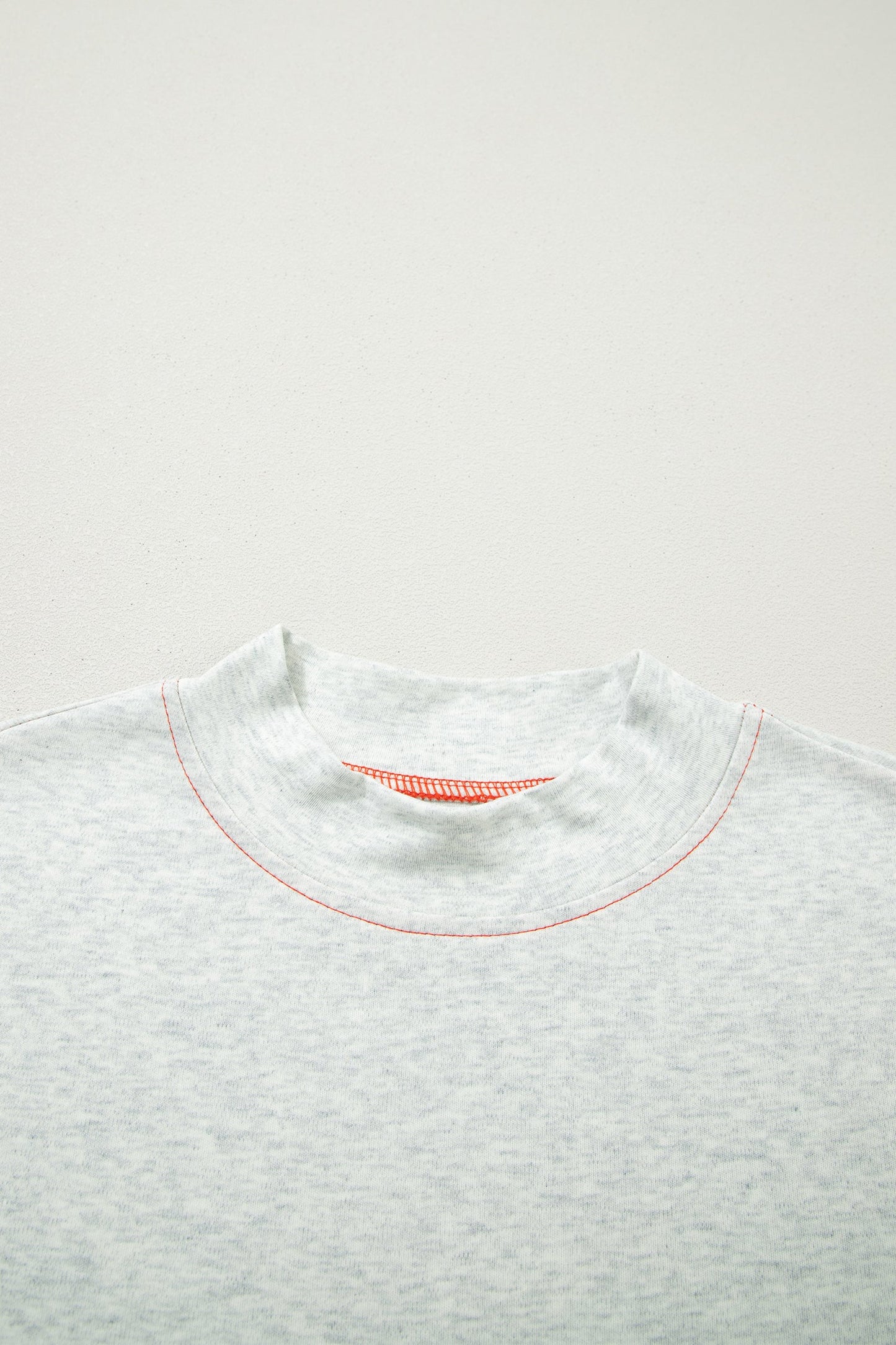 Reversible Contrast Stitching Mock Neck T-Shirt