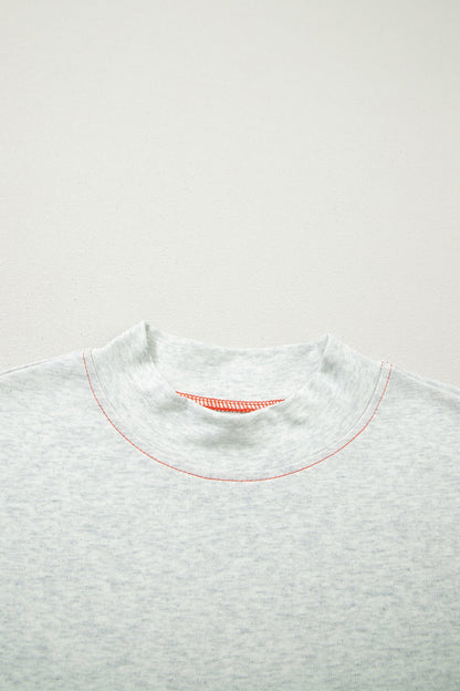 Reversible Contrast Stitching Mock Neck T-Shirt