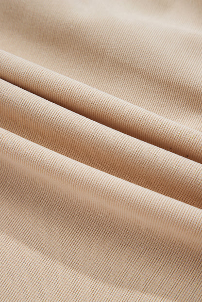 Solid Corduroy Half-Button Collared Mini Dress