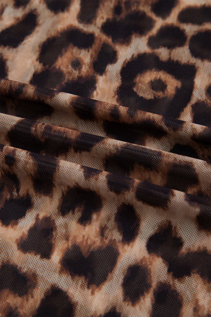 Western & Leopard Mesh Short Sleeve Top