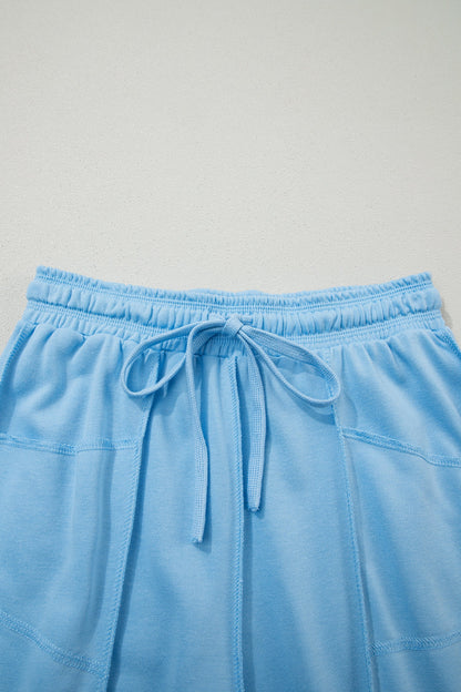 Solid Drop Shoulder Boxy Tee & Barrel Pants Set