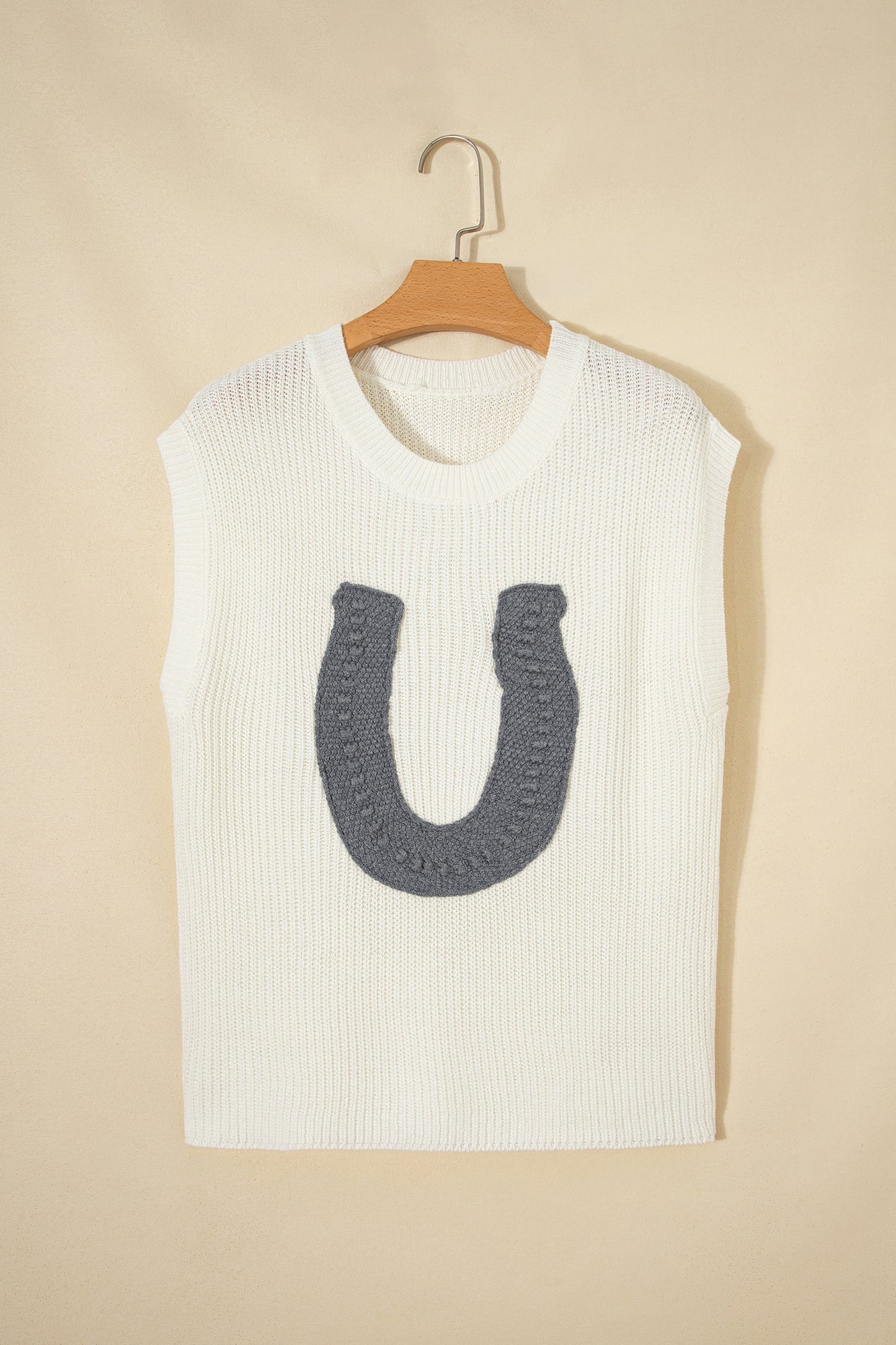 Western Horseshoe Crochet Short Sleeve Sweater