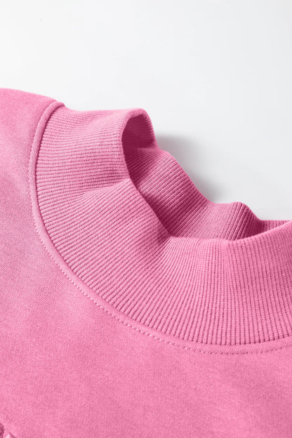 Solid Oversize Mock Neck Sweatshirt
