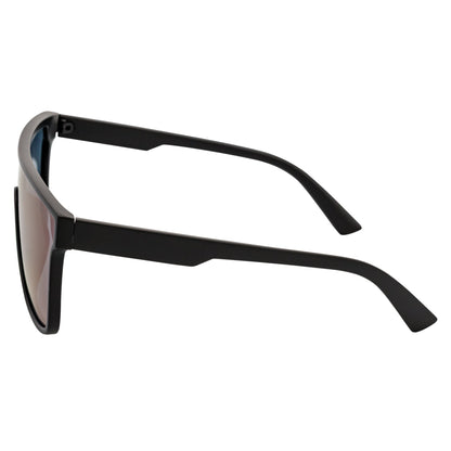 AEON - Flat Top Shield Polarized Sunglasses Mono Lens Black Green Mirror