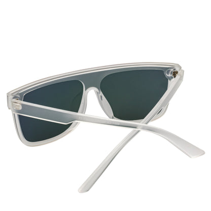 AEON - Flat Top Shield Polarized Sunglasses Mono Lens Frost Purple Mirror