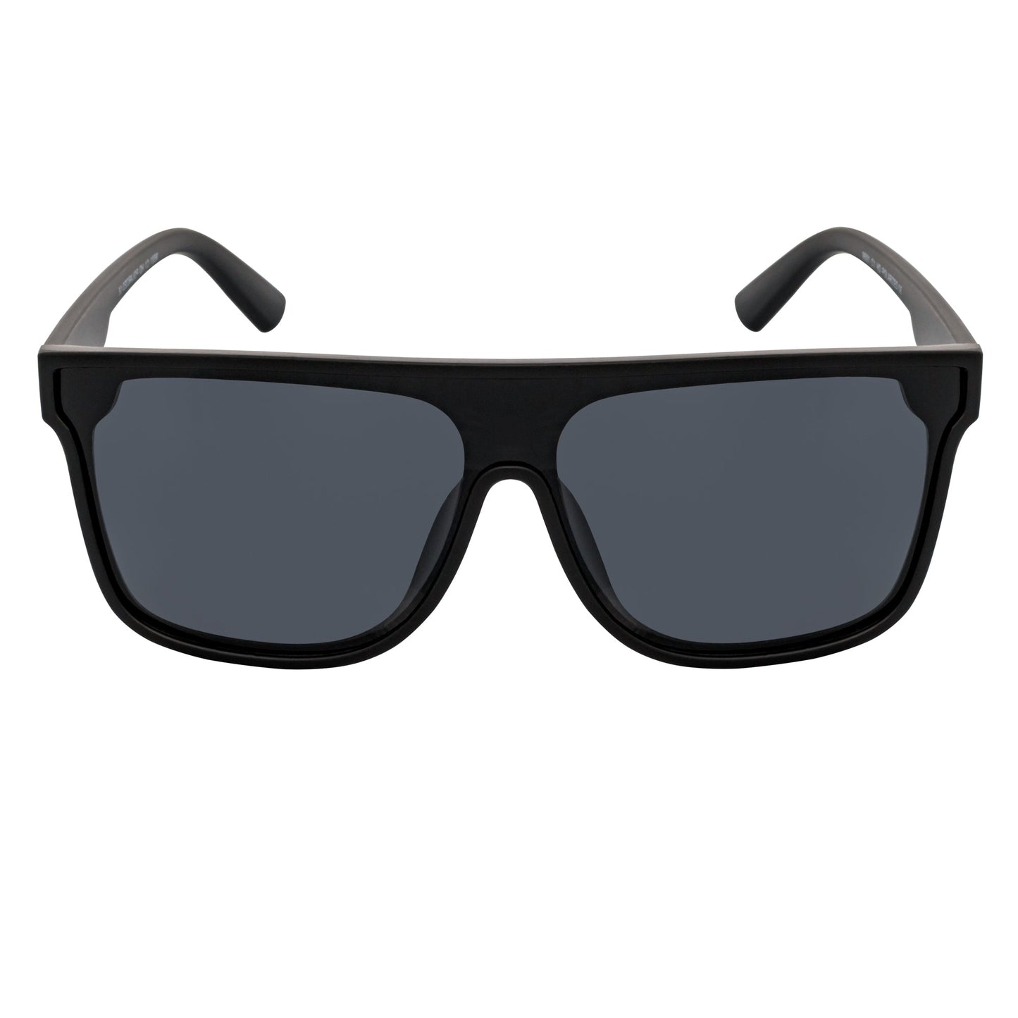 AEON - Square Flat Top Shield Polarized Sunglasses Mono Lens Black Smoke