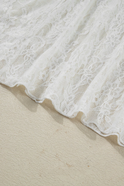 Floral Sheer Lace Flowy Maxi Skirt