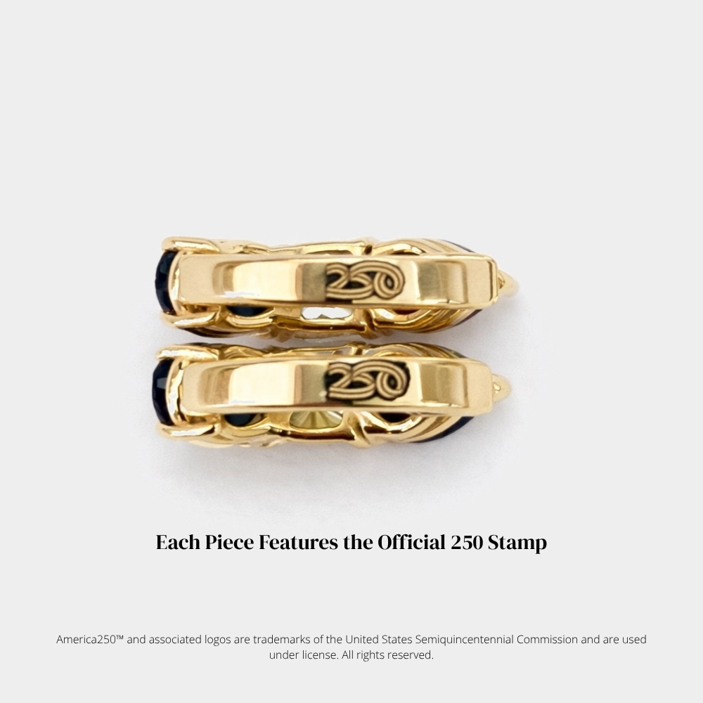 America250™ Signature Gemstone Hoop Earrings