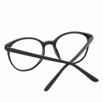 ARBUS - Round Horn Rimmed Blue Light Glasses Shiny Black Clear Lens