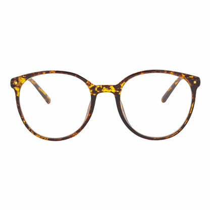 ARBUS - Round Horn Rimmed Blue Light Glasses Tortoise Shell Clear Lens