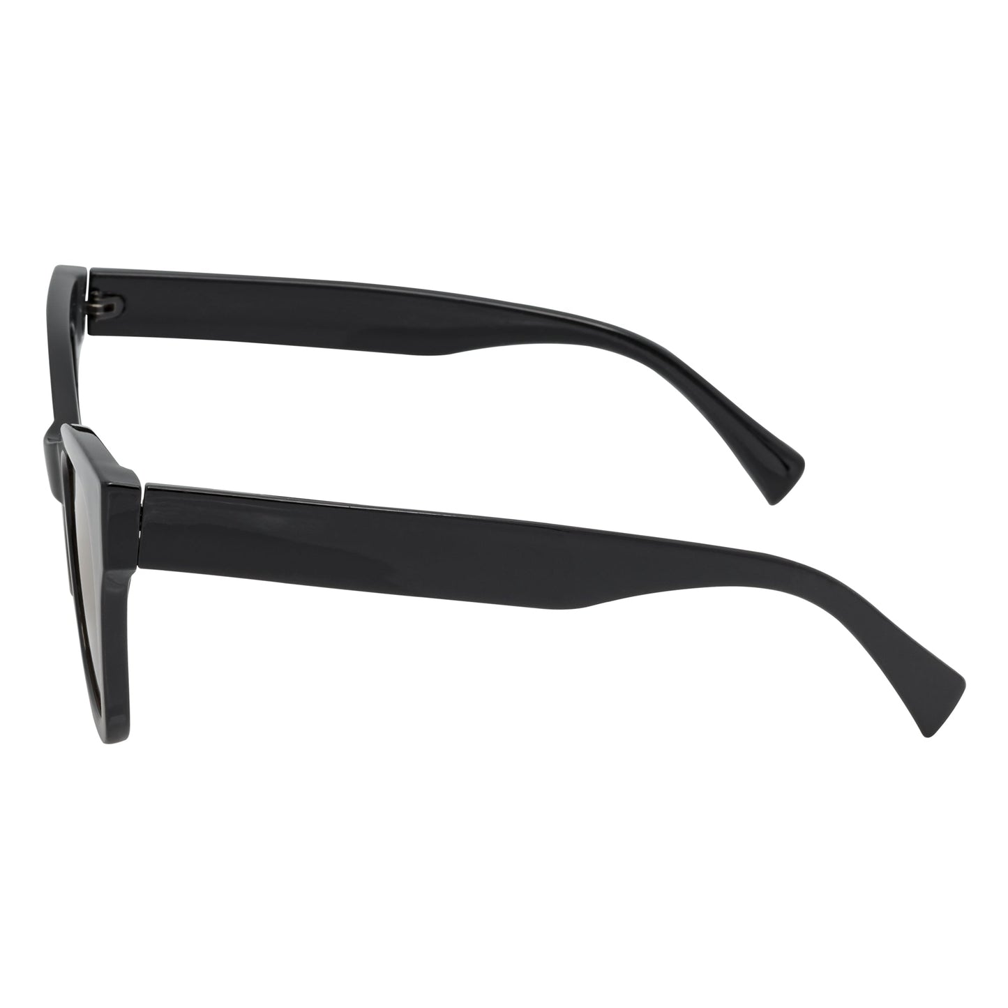 AUDREY - Womens Oversize High Fashion Cat Eye Sunglasses Black Brown Lens