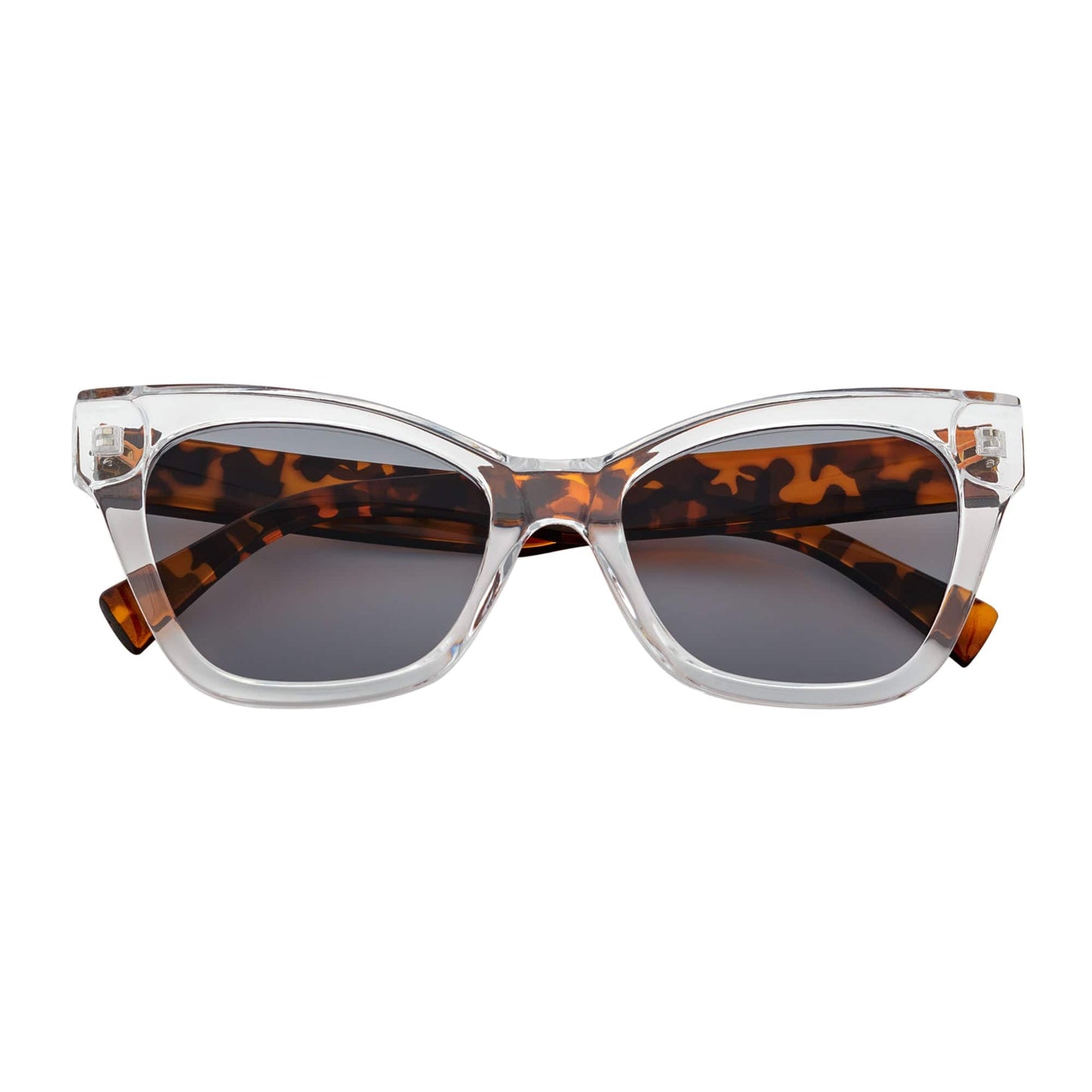 AUDREY - Womens Oversize Mid Century Modern Cat Eye Sunglasses Clear Tortoise