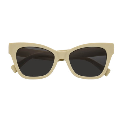 AUDREY - Womens Oversize Mid Century Modern Cat Eye Sunglasses Cream Smoke Tint