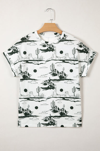 Western Desert Short Sleeve Knit Top