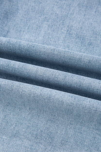 Denim Bow Side Straight Leg Jeans