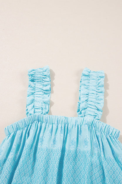 Boho Ruffle Wide Strap Loose Tank Top