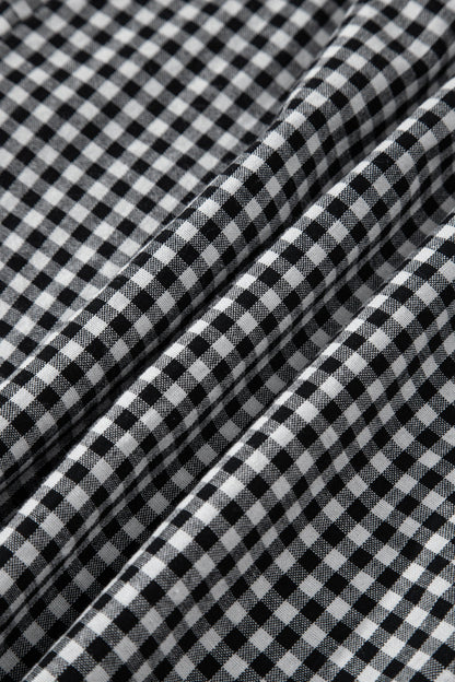 Plus Size Gingham Plaid Ruffle Contrast Trim Shorts