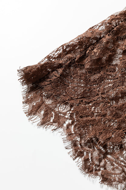 Solid Lace Patchwork Short Sleeve Maxi Dress
