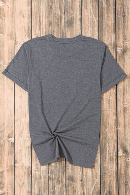 Solid Short Sleeve Crew Neck Tee