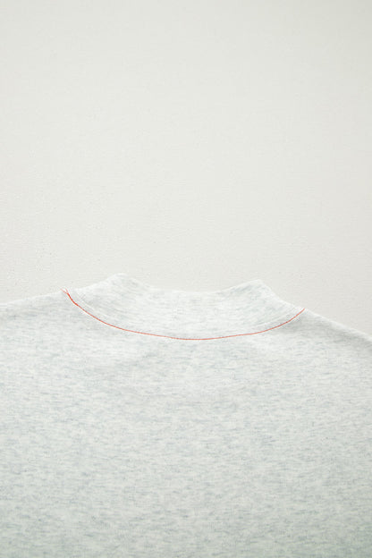 Reversible Contrast Stitching Mock Neck T-Shirt