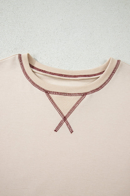 Stripe Patchwork Long Sleeve Knit Top