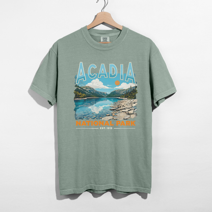 Acadia National Park Vintage Graphic Tee – Retro Maine Travel Shirt