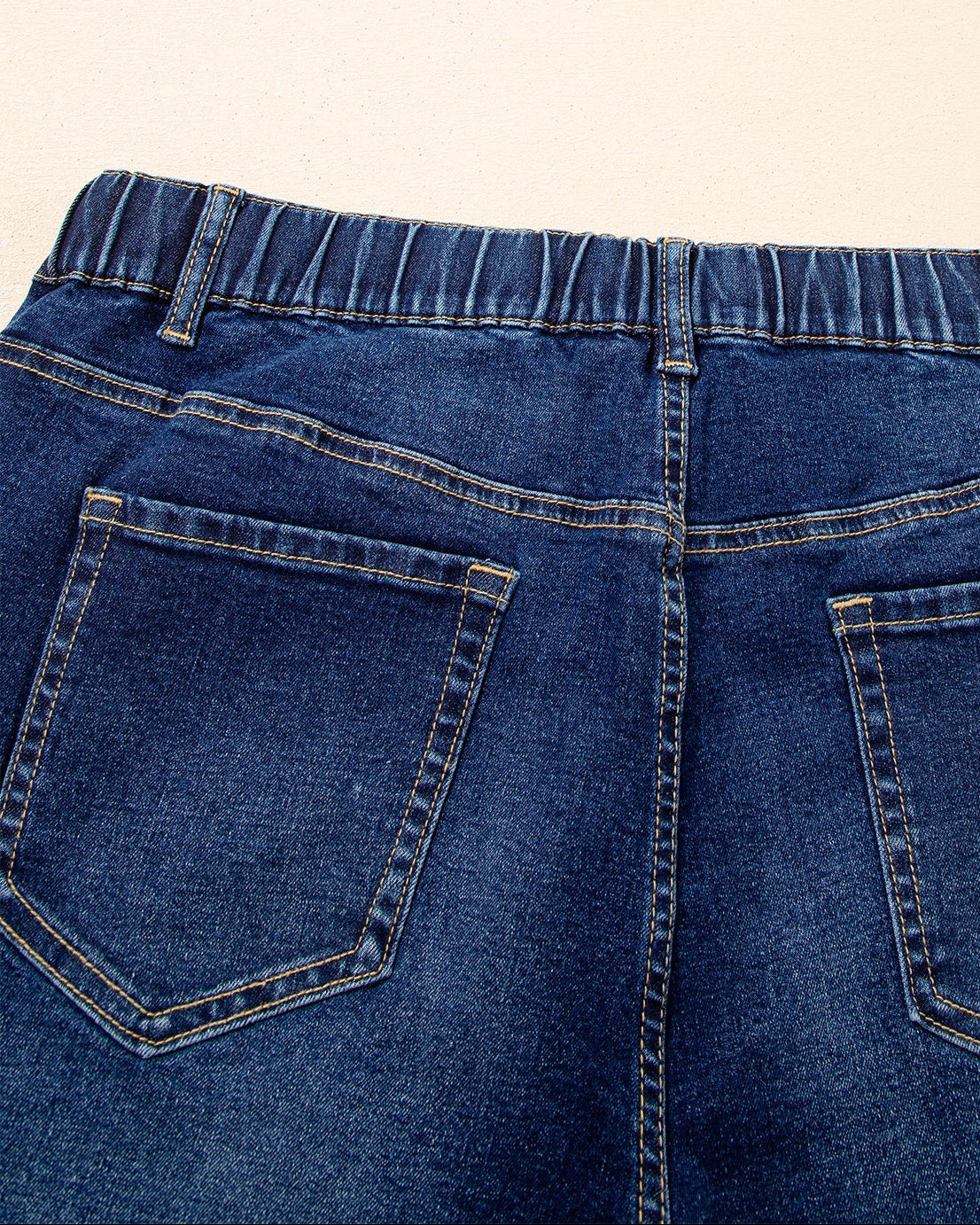 Ainsley Wash Contrast Lace-up Plus Size Jeans -Dark Wash