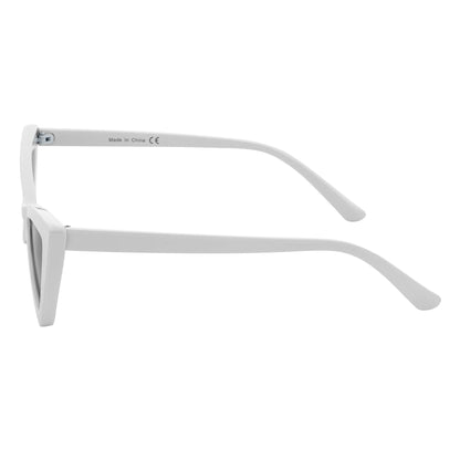 BOWTIE - Triangle Pointed 90s Fashion Small Cat Eye Sunglasses White Smoke