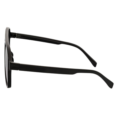 BRASCO - Classic Plastic Teardrop Aviator Black Sunglasses Lavender Fade Lens
