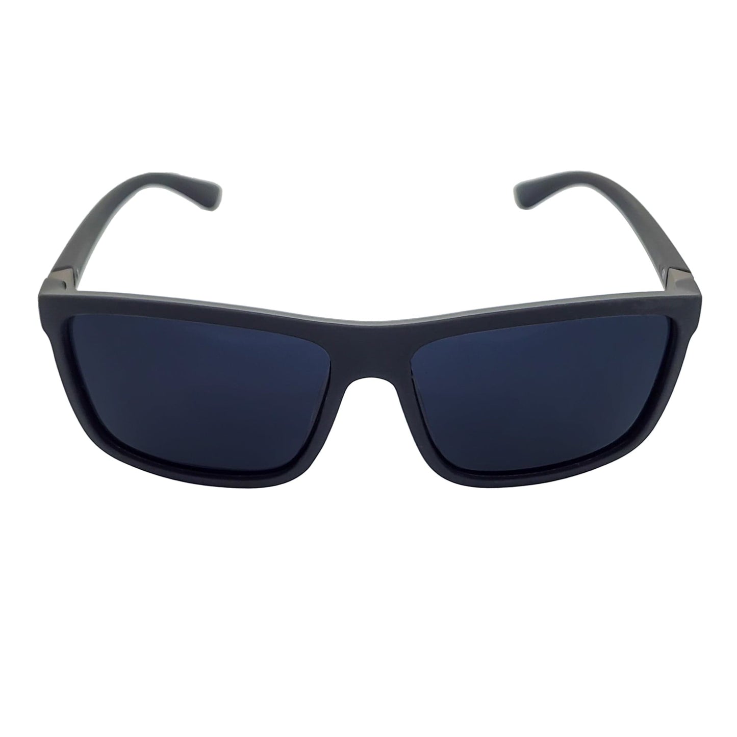 BRISTOL - Polarized Modern Rectangle Sunglasses Soft Matte Black Dark Smoke Tint