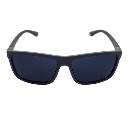 BRISTOL - Polarized Modern Rectangle Sunglasses Soft Matte Black Dark Smoke Tint