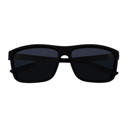 BRISTOL - Polarized Modern Rectangle Sunglasses Soft Matte Black Dark Smoke Tint