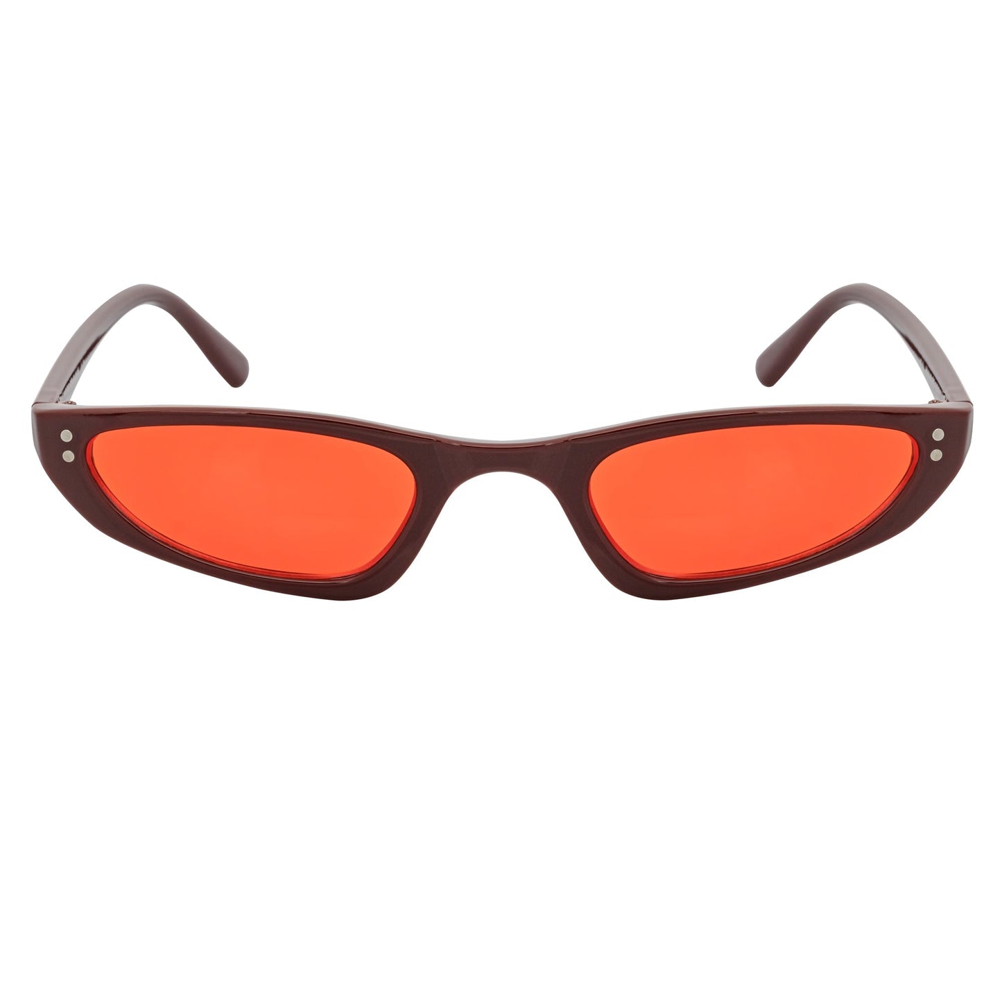 BURMESE - Retro Small 1990s Hexagonal Cat Eye Red Sunglasses Red Lens