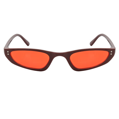 BURMESE - Retro Small 1990s Hexagonal Cat Eye Red Sunglasses Red Lens