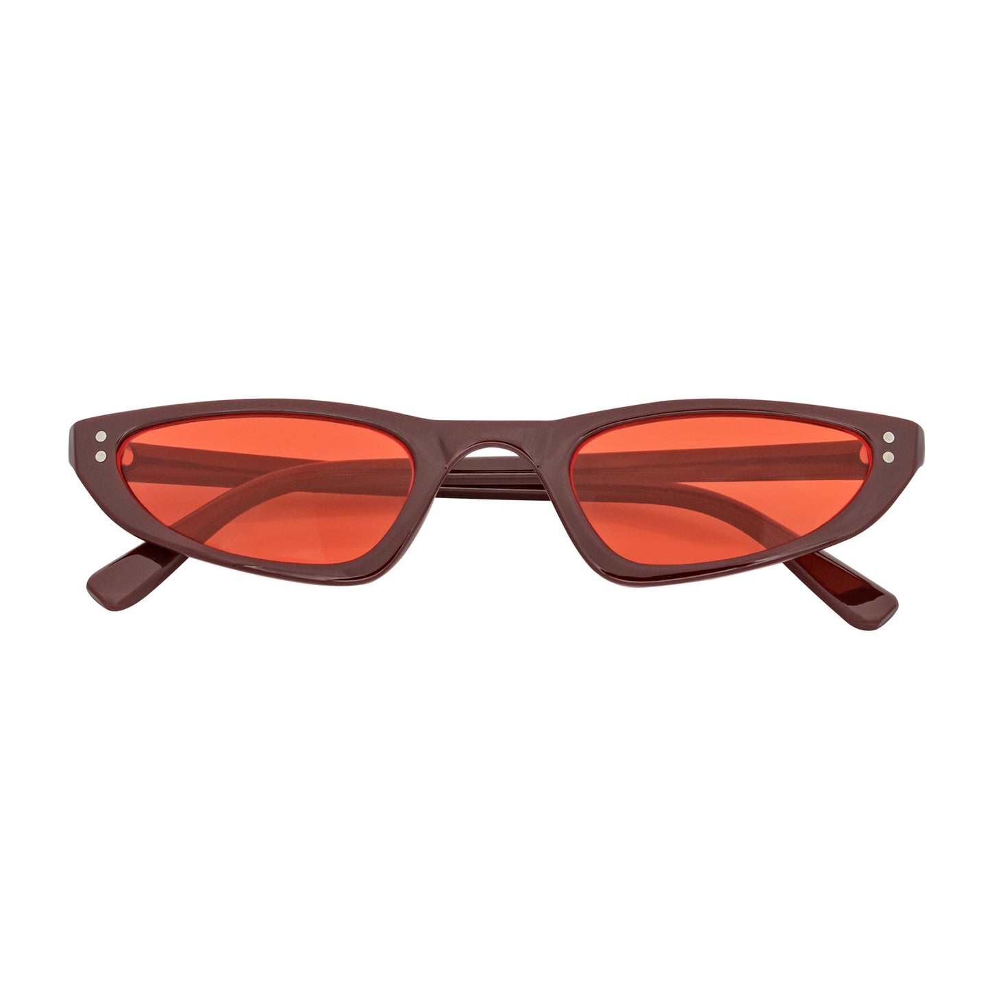 BURMESE - Retro Small 1990s Hexagonal Cat Eye Red Sunglasses Red Lens