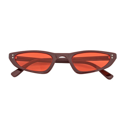 BURMESE - Retro Small 1990s Hexagonal Cat Eye Red Sunglasses Red Lens