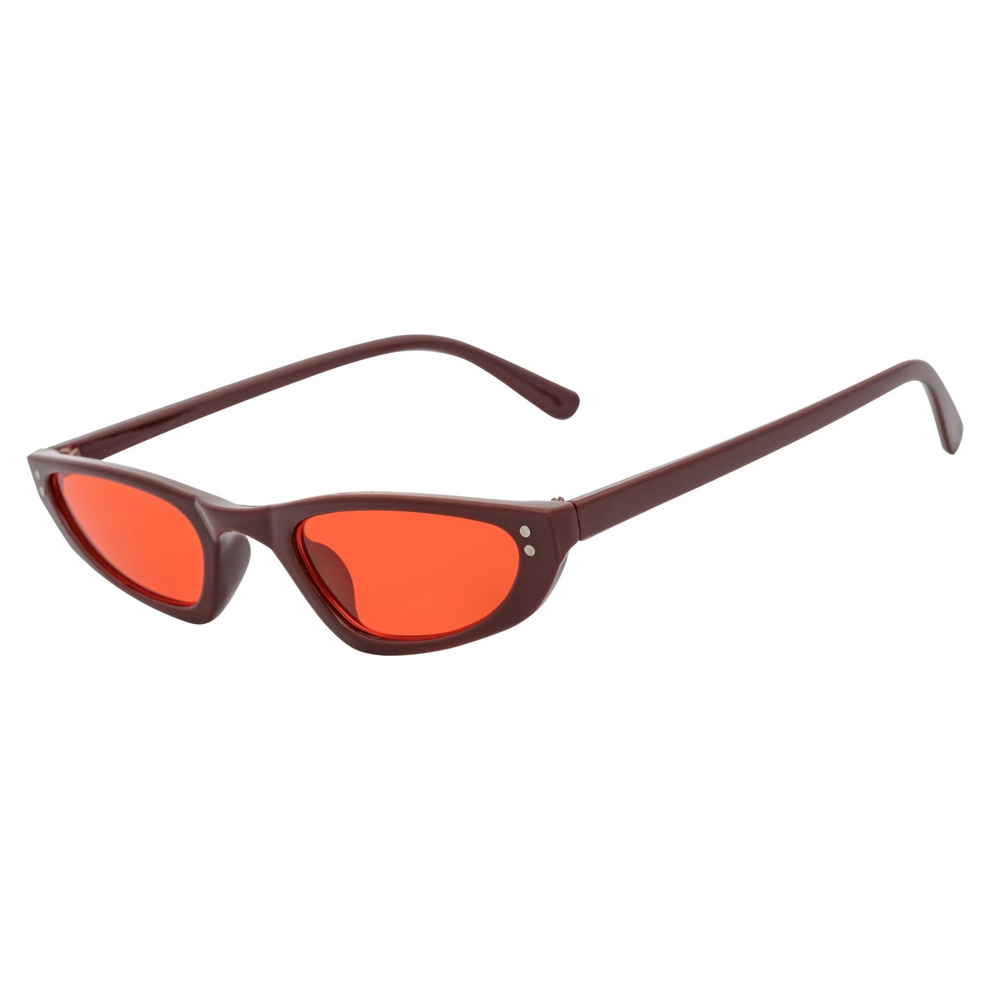 BURMESE - Retro Small 1990s Hexagonal Cat Eye Red Sunglasses Red Lens