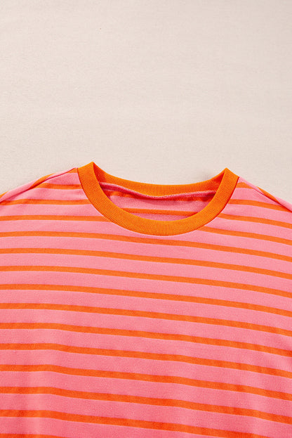 Stripe Drop Shoulder Crewneck Sweatshirt