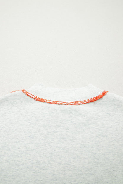 Reversible Contrast Stitching Mock Neck T-Shirt