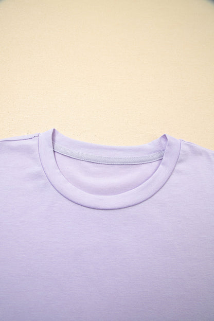 Solid Short Sleeve Crew Neck Tee