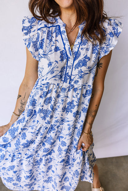 Floral Ruffle Tiered Midi Dress