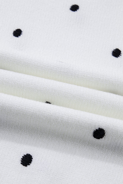 Polka Dot Bubble Short Sleeve Sweater