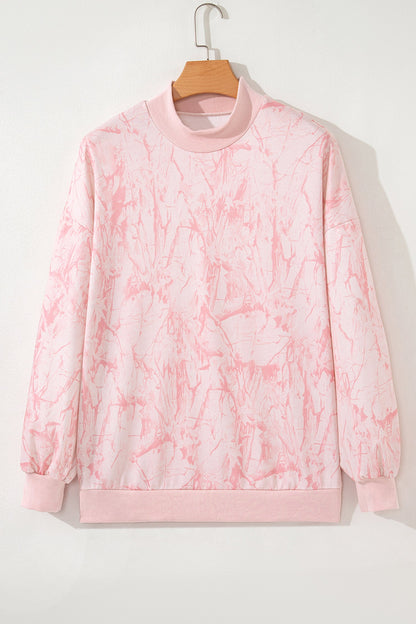 Camo Mock Neck Baggy Sweatshirt
